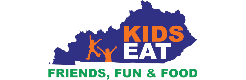 Kentucky State Outline with caption Kids Eat - Friends, Fun, & Food