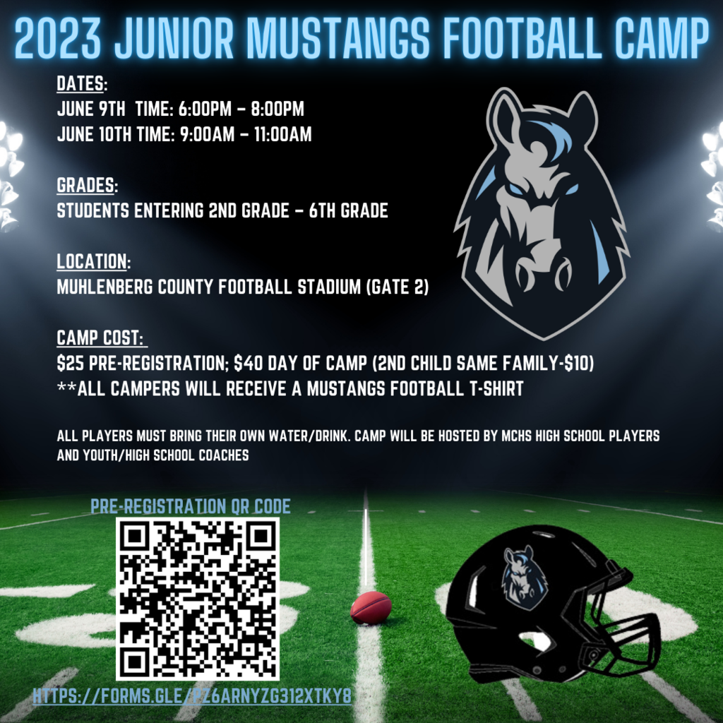 2023 Junior Mustangs Football Camp Flyer